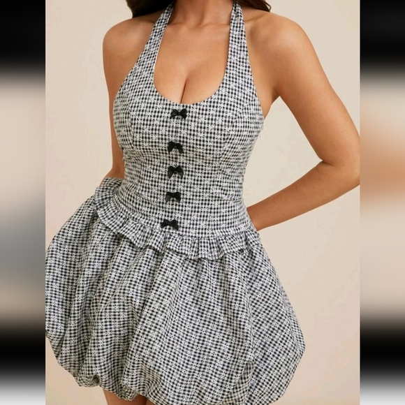 Spaghetti Strap Mini Dress, Minimalist And Fashionable,Summer - Picture 3 of 4